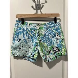 Lilly Pulitzer Callahan Lets Cha Cha Blue Shorts Size‎ 0